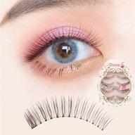 👁️ dorisue natural false lashes: 3d light brown eyelashes for a realistic look - short handmade wispies - 4 pairs pack logo