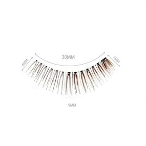 img 3 attached to 👁️ Dorisue Natural False Lashes: 3D Light Brown Eyelashes for a Realistic Look - Short Handmade Wispies - 4 Pairs Pack