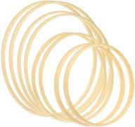 🎋 8 pack bamboo floral hoop wreath wooden macrame rings dream catcher craft hoop set for diy wedding wreath and wall hanging crafts - 4 sizes (5 inch, 6 inch, 8 inch, 10 inch) logo