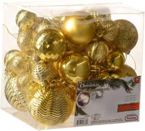 img 3 attached to 🎄 Add Elegance to Your Christmas Decor with Prextex Gold Christmas Ball Ornaments - 36 Pieces of Shatterproof Xmas Tree Decorations in 6 Styles and 3 Sizes for Holiday and Party Decoration