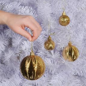 img 1 attached to 🎄 Add Elegance to Your Christmas Decor with Prextex Gold Christmas Ball Ornaments - 36 Pieces of Shatterproof Xmas Tree Decorations in 6 Styles and 3 Sizes for Holiday and Party Decoration