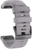 🕗 imaycc quick-fit fenix 6x watch band: 26mm replacement strap for fenix 5x/5x plus/6x pro/sapphire/3/hr - gray logo