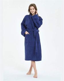 img 2 attached to Cotton Fleece Bathrobe for Comfortable Sleep and Lounge