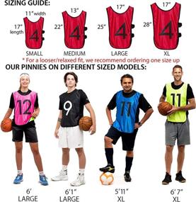 img 1 attached to 🏅 High-Quality LVL10 Sports Pinnies - Reversible, Numbered Practice Vests for Soccer & Basketball Scrimmages - Pack of 12 - Kids & Adults