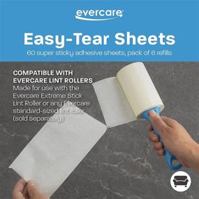 img 2 attached to 👕 Evercare Garment Lint Roller Extreme Stick Refill - High Performance 60-Sheet Pack