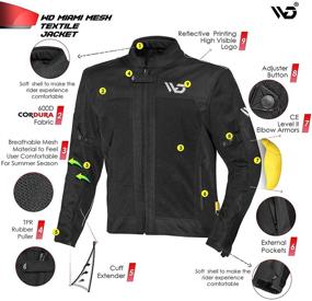 img 2 attached to 🏍️ WD Motorsports Miami Mesh Motorcycle Jacket Mens - Armor, Enduro, Reflective, Summer Biker Jacket