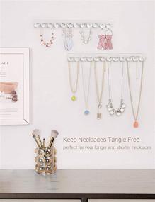 img 3 attached to 💎 Acrylic Necklace Hangers (2 Pack) - Wall Mounted Jewelry Organizer with 12 Diamond Shape Hooks, Necklace Holder for Women and Girls - Perfect Gift Idea