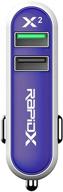 🚗 rapidx rxx2qcpur x2 quick charge purple car charger with dual ports - fast charging on the go! logo