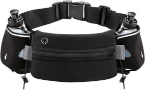 img 4 attached to 💧 Stay Hydrated on the Go with Luckit Hydration Running Belt - Includes 2 Water Bottles and Reflective Waist Bag for Outdoor Activities