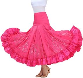 img 3 attached to 💃 CISMARK Elegant Ballroom Dancing Latin Dance Long Swing Race Skirt - Perfect for Dance Parties!
