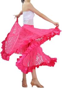 img 4 attached to 💃 CISMARK Elegant Ballroom Dancing Latin Dance Long Swing Race Skirt - Perfect for Dance Parties!