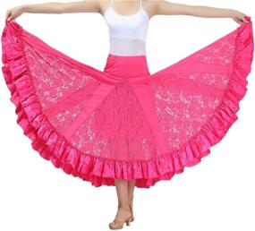 img 2 attached to 💃 CISMARK Elegant Ballroom Dancing Latin Dance Long Swing Race Skirt - Perfect for Dance Parties!