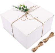 🎁 белые подарочные коробки moretoes, 12 штук: универсальные бумажные подарочные коробки для различных случаев - свадеб, предложений сердца подружкам невесты, выпускных, дней рождения, помолвок и рождества. логотип