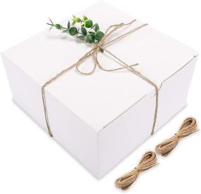 img 4 attached to 🎁 Белые подарочные коробки Moretoes, 12 штук: универсальные бумажные подарочные коробки для различных случаев - свадеб, предложений сердца подружкам невесты, выпускных, дней рождения, помолвок и Рождества.