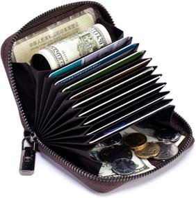 img 3 attached to 💼 Stylish Genuine Leather Wallet Holder with Zipper - Essential Men's Accessories