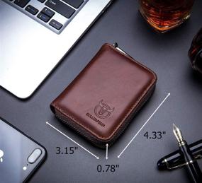 img 2 attached to 💼 Stylish Genuine Leather Wallet Holder with Zipper - Essential Men's Accessories