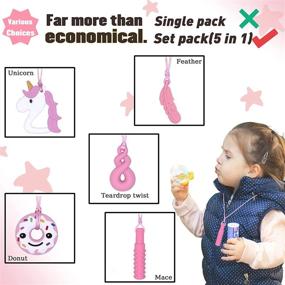 img 1 attached to 5 PCS Silicone Sensory Chew Necklace for Girls - Perfect Oral Motor Chewy Toys for Teething, Autism, ADHD, or Special Needs - Reduce Chewing Biting Fidgeting in Toddlers - Pink