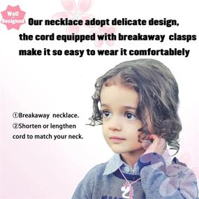 img 2 attached to 5 PCS Silicone Sensory Chew Necklace for Girls - Perfect Oral Motor Chewy Toys for Teething, Autism, ADHD, or Special Needs - Reduce Chewing Biting Fidgeting in Toddlers - Pink