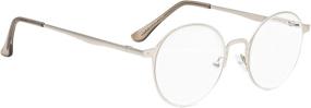 img 1 attached to 👓 Enhance Your Reading Experience with Reducblu Round Metal Reading Glasses for Women and Men - Clear Lens