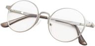 👓 enhance your reading experience with reducblu round metal reading glasses for women and men - clear lens logo