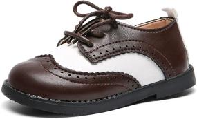 img 1 attached to 👞 DADAWEN Classic Lace Up Uniform Comfort Boys' Shoes: Stylish Oxfords for Smart Fashion