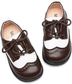 img 2 attached to 👞 DADAWEN Classic Lace Up Uniform Comfort Boys' Shoes: Stylish Oxfords for Smart Fashion