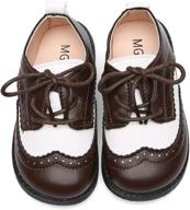 👞 dadawen classic lace up uniform comfort boys' shoes: stylish oxfords for smart fashion логотип