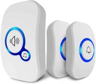 🔔 waterproof wireless doorbell chime kit, 32 melodies, adjustable volume (4 levels), led flash indicator, 2 push buttons & 1 plug-in receiver logo