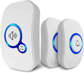 img 4 attached to 🔔 Waterproof Wireless Doorbell Chime Kit, 32 Melodies, Adjustable Volume (4 Levels), LED Flash Indicator, 2 Push Buttons & 1 Plug-in Receiver