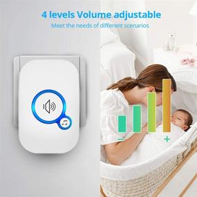 img 2 attached to 🔔 Waterproof Wireless Doorbell Chime Kit, 32 Melodies, Adjustable Volume (4 Levels), LED Flash Indicator, 2 Push Buttons & 1 Plug-in Receiver