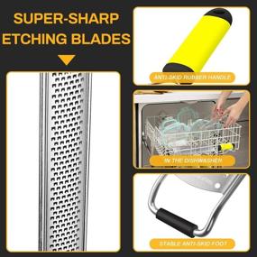 img 2 attached to 🍋 Professional Lemon Zester, Cheese Grater & Zesting Tool - Ideal for Parmesan, Ginger, Garlic, Citrus, Chocolate - Razor-Sharp Stainless Steel Blade with Plastic Protective Cover - Dishwasher Safe