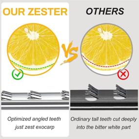 img 1 attached to 🍋 Professional Lemon Zester, Cheese Grater & Zesting Tool - Ideal for Parmesan, Ginger, Garlic, Citrus, Chocolate - Razor-Sharp Stainless Steel Blade with Plastic Protective Cover - Dishwasher Safe