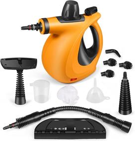 img 4 attached to Chemical-Free Pressure Steam Cleaner for Home Use Furniture and Car Cleaning - Portable Handheld Steamer Cleaner with 11-Piece Accessories