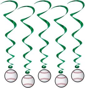 img 1 attached to ⚾️ Multicolored Beistle 50497 Baseball Hanging Swirls (5 Pcs) -1 Pack: A Fun Decorative Touch for Sports-Themed Parties and Events