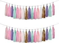 🦄 guzon 30 pcs unicorn pastel tissue paper tassel diy party garland decoration for all events & occasions logo