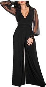 img 4 attached to Black Jumpsuits Women Dressy Jumpsuit Women's Clothing