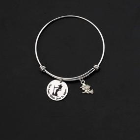 img 1 attached to 🧹 Halloween Witch Gift: Salem-Inspired Bracelet featuring Witch on Flying Broom Pendant - Funny Halloween Jewelry