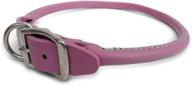 pink auburn leathercrafters rolled dog collar - 12 inch logo