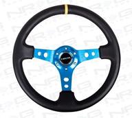 🔵 nrg innovations st-006r-bl-y 350mm sport steering wheel (3-inch deep) - blue with center marking logo