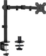💻 vivo full motion single monitor desk mount stand with dual center arm joint, holds 1 screen up to 22lbs - vesa 75x75mm or 100x100mm, black (stand-v101d) logo