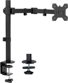 img 4 attached to 💻 VIVO Full Motion Single Monitor Desk Mount Stand with Dual Center Arm Joint, Holds 1 Screen up to 22lbs - VESA 75x75mm or 100x100mm, Black (STAND-V101D)
