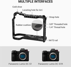 img 4 attached to 📸 Enhance Your Panasonic Lumix DC-S1 and S1R with SmallRig Camera Cage CCP2345, Featuring Cold Shoe and NATO Rail