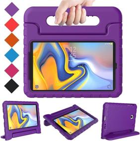 img 4 attached to BMOUO Kids Case for Samsung Galaxy Tab A 8.0 2018 SM-T387 - Purple, Shockproof Lightweight Protective Handle Stand Kids Case for Galaxy Tab A 8.0 Inch 2018 Release SM-T387