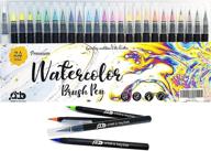 premium watercolor brush pens set - 24 vibrant colors with precision 🎨 soft nylon brush tips for calligraphy, coloring, painting, drawing - artist's toy box logo