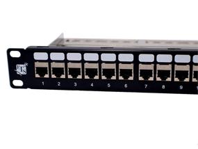 img 4 attached to 💻 ETC 24-Port CAT6A FTP Shielded 1U Patch Panel, Loaded with Tool-Free Keystone Jacks, 19-Inch, Ideal for Rackmount or Wallmount