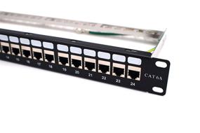 img 3 attached to 💻 ETC 24-Port CAT6A FTP Shielded 1U Patch Panel, Loaded with Tool-Free Keystone Jacks, 19-Inch, Ideal for Rackmount or Wallmount