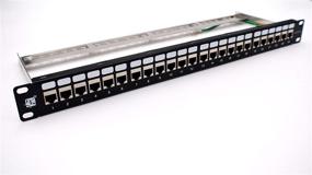 img 1 attached to 💻 ETC 24-Port CAT6A FTP Shielded 1U Patch Panel, Loaded with Tool-Free Keystone Jacks, 19-Inch, Ideal for Rackmount or Wallmount