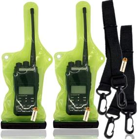 img 4 attached to 🌧️ Lsgoodcare Portable Two Way Radio Waterproof Bag Case Compatible for Motorola Kenwood Midland UV-3R UV-5R PX-888 Walkie Talkie Radio, 5" x 13.8", Green - Rainproof Pouch