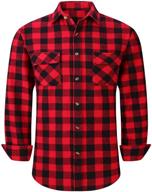 men's regular sleeve button 👔 flannel shirts - clothing in shirts logo