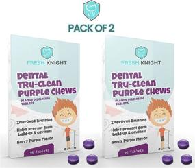 img 3 attached to Pack of 2 Dental Disclosing Tablets for Teeth - 96 Count, Ideal for Kids & Adults, Demonstrates Plaque Build-Up, Promotes Effective Teeth Cleaning, by Fresh Knight